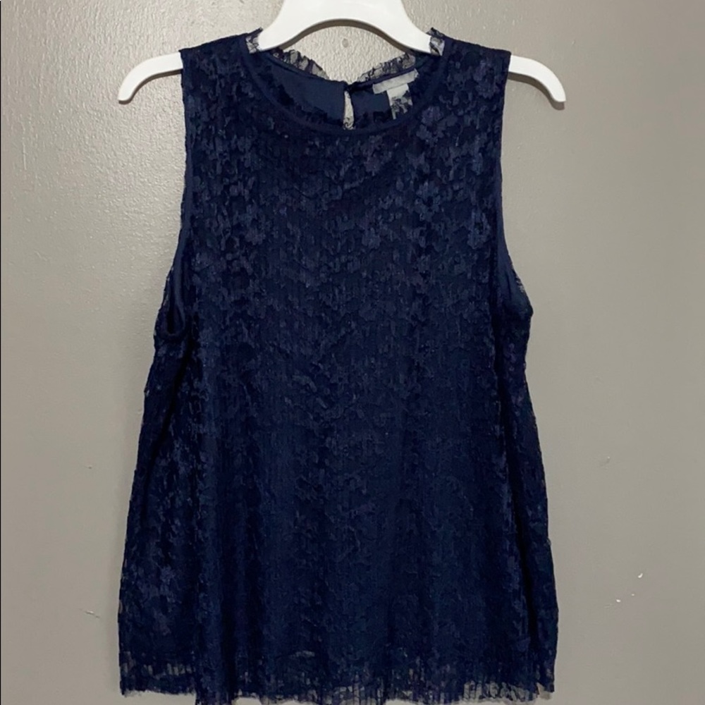 H&M Navy Blue Lace Top